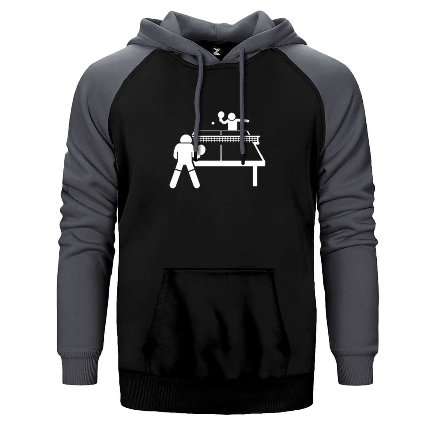 Ping Pong Table Tennis Round Çift Renk Reglan Kol Sweatshirt / Hoodie