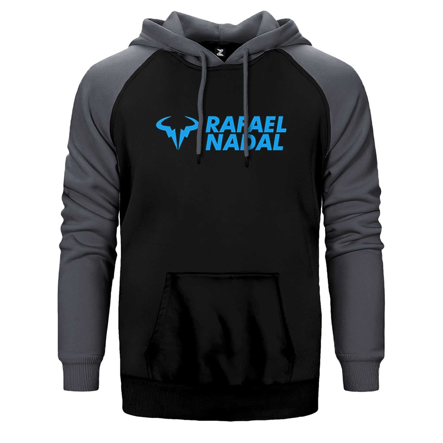 Rafael Nadal Blue Logo Text Çift Renk Reglan Kol Sweatshirt / Hoodie