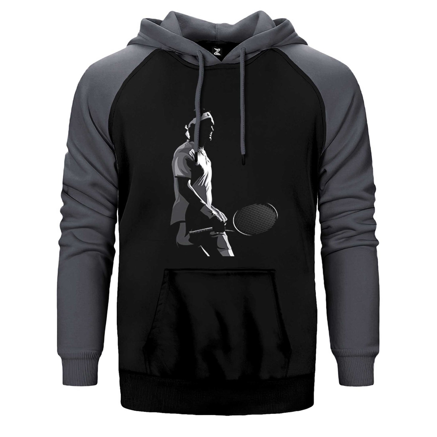 Roger Federer Siluet Çift Renk Reglan Kol Sweatshirt / Hoodie