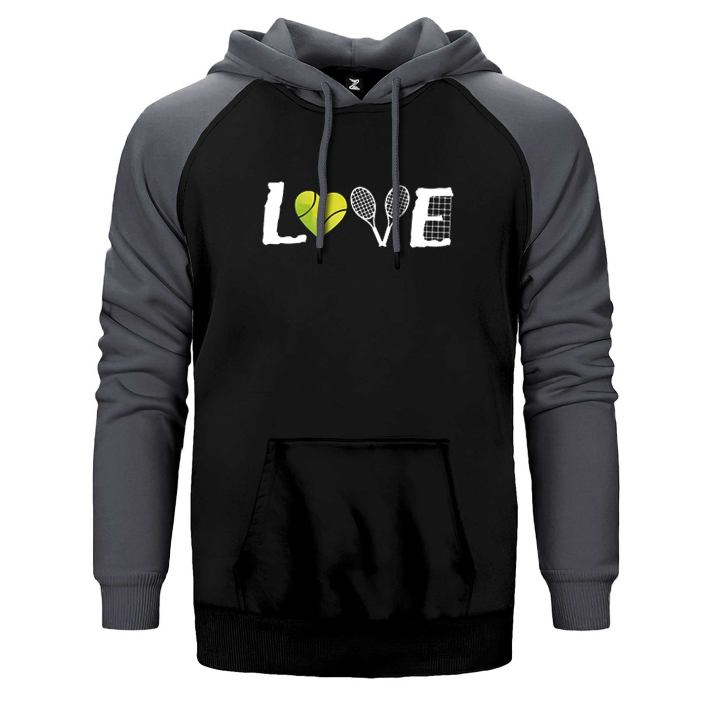 Tennis Love Çift Renk Reglan Kol Sweatshirt / Hoodie