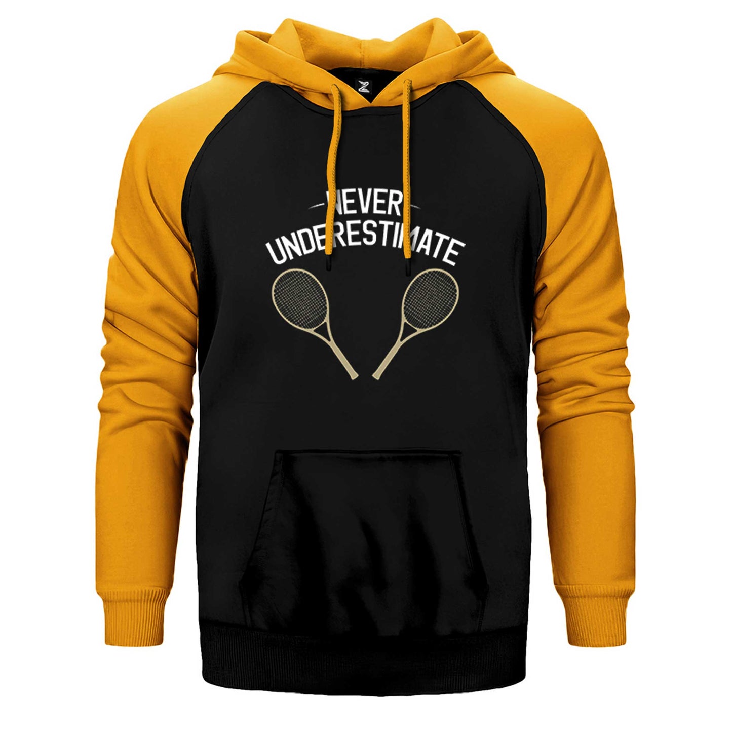 Tennis Never Underestimate Çift Renk Reglan Kol Sweatshirt / Hoodie