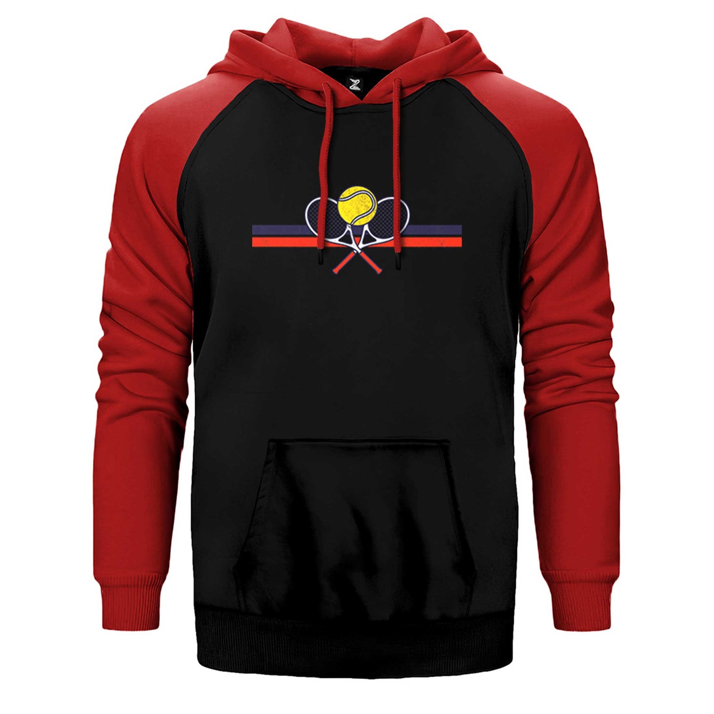 Tennis Racket Retro Çift Renk Reglan Kol Sweatshirt / Hoodie