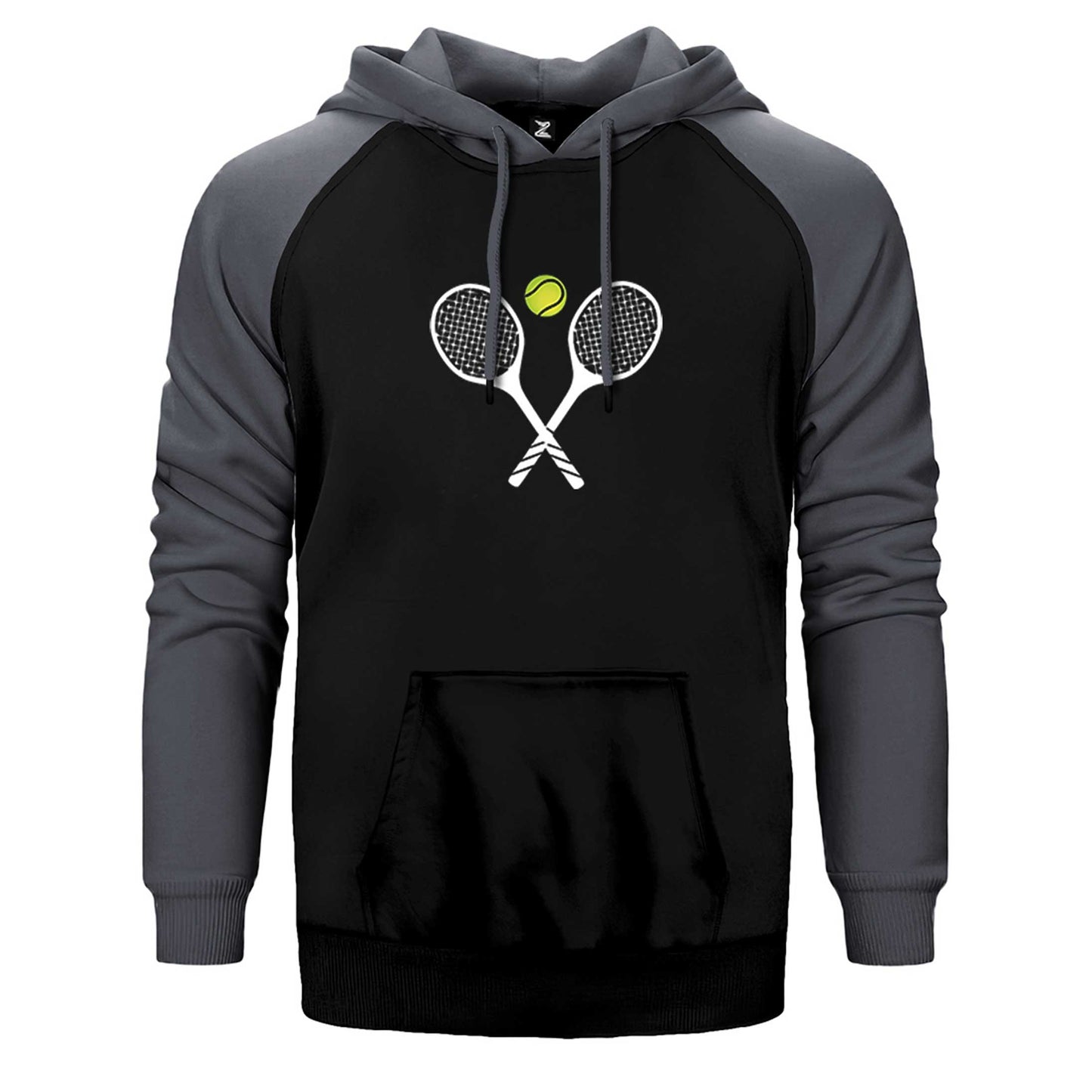 Tennis Rackets Çift Renk Reglan Kol Sweatshirt / Hoodie