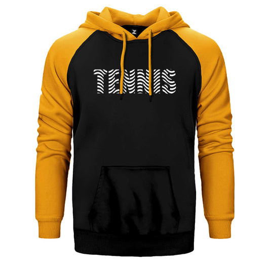 Tennis Text Çift Renk Reglan Kol Sweatshirt / Hoodie