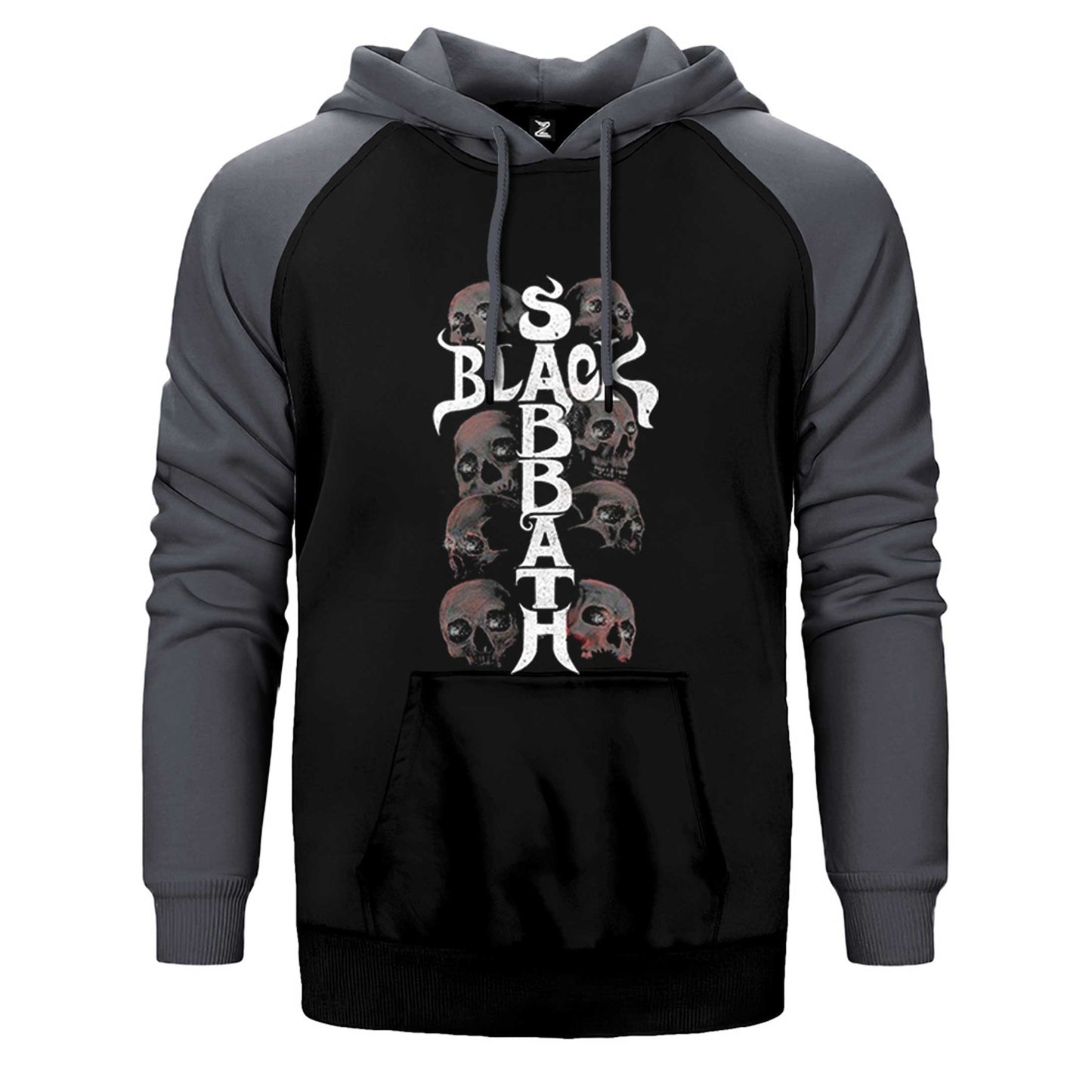 Black Sabbath Skull Çift Renk Reglan Kol Sweatshirt / Hoodie