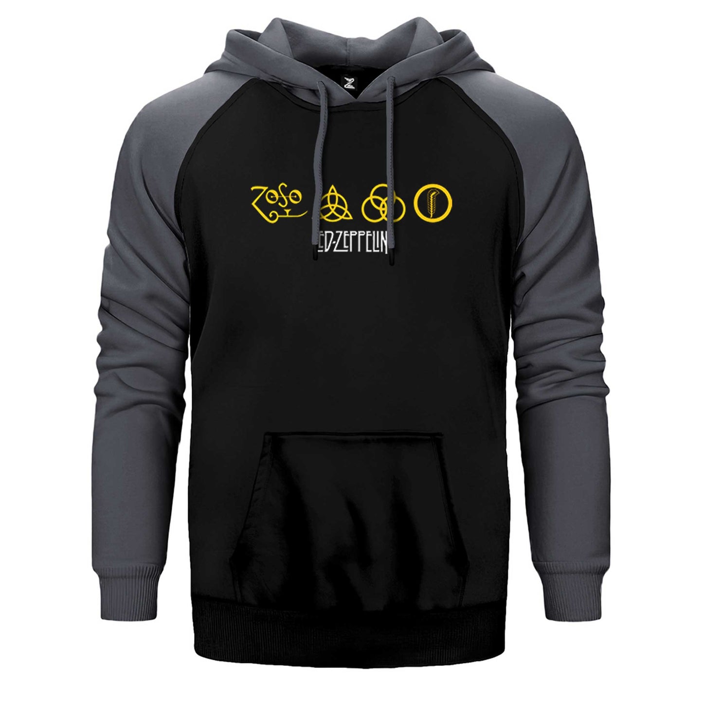 Led Zeppelin Zoso Yellow Çift Renk Reglan Kol Sweatshirt / Hoodie