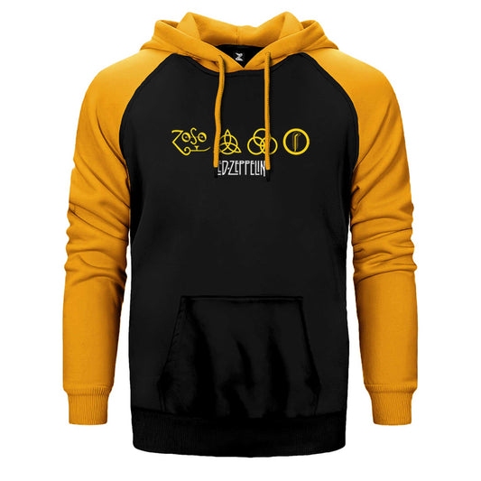 Led Zeppelin Zoso Yellow Çift Renk Reglan Kol Sweatshirt / Hoodie