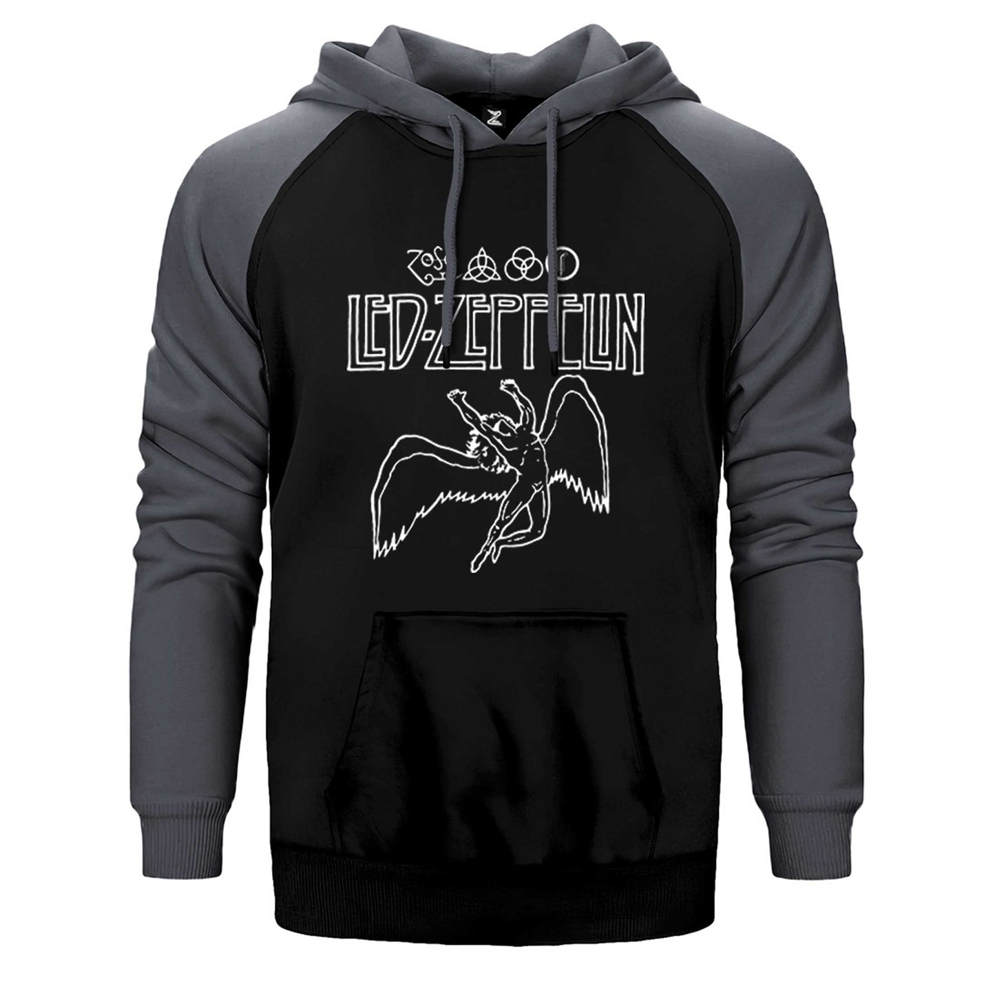 Led Zeppelin Zoso Icarus Çift Renk Reglan Kol Sweatshirt / Hoodie