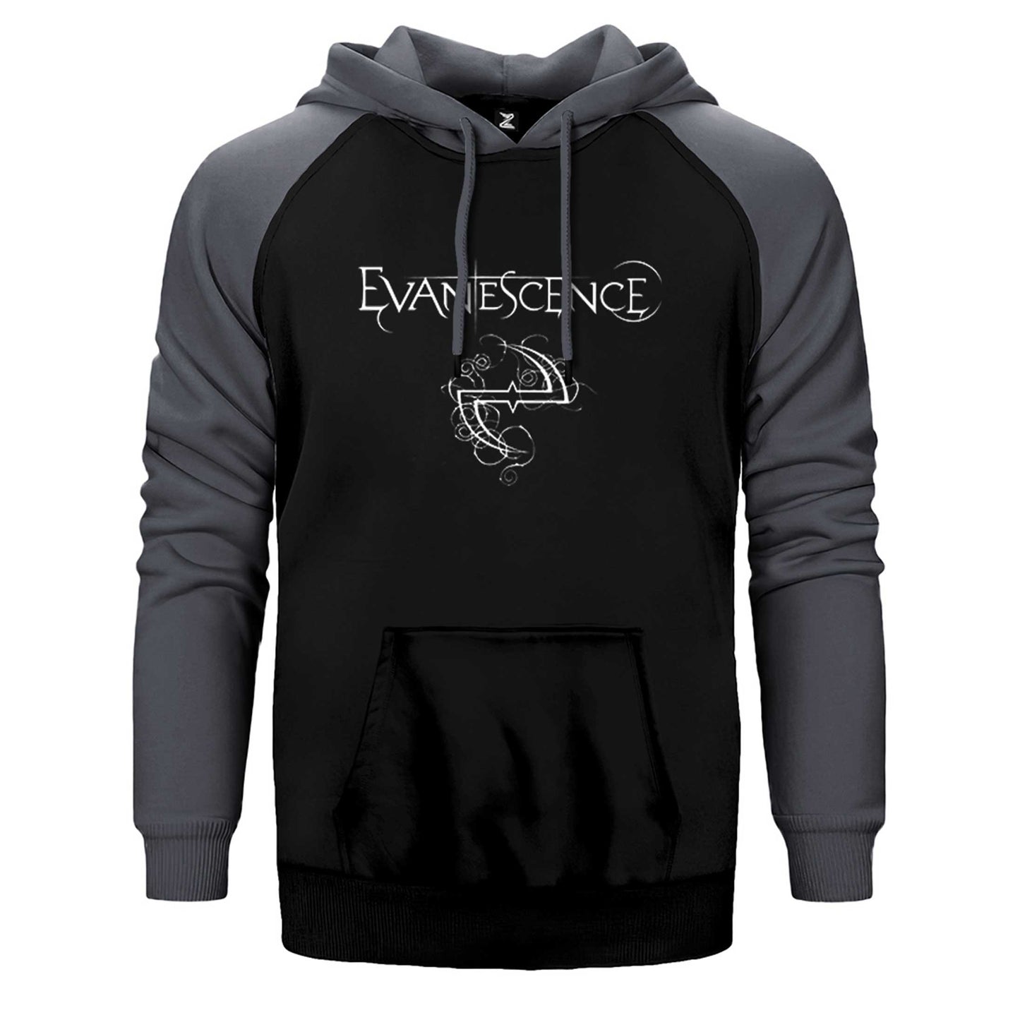 Evanescence Logo ve Yazı Çift Renk Reglan Kol Sweatshirt / Hoodie