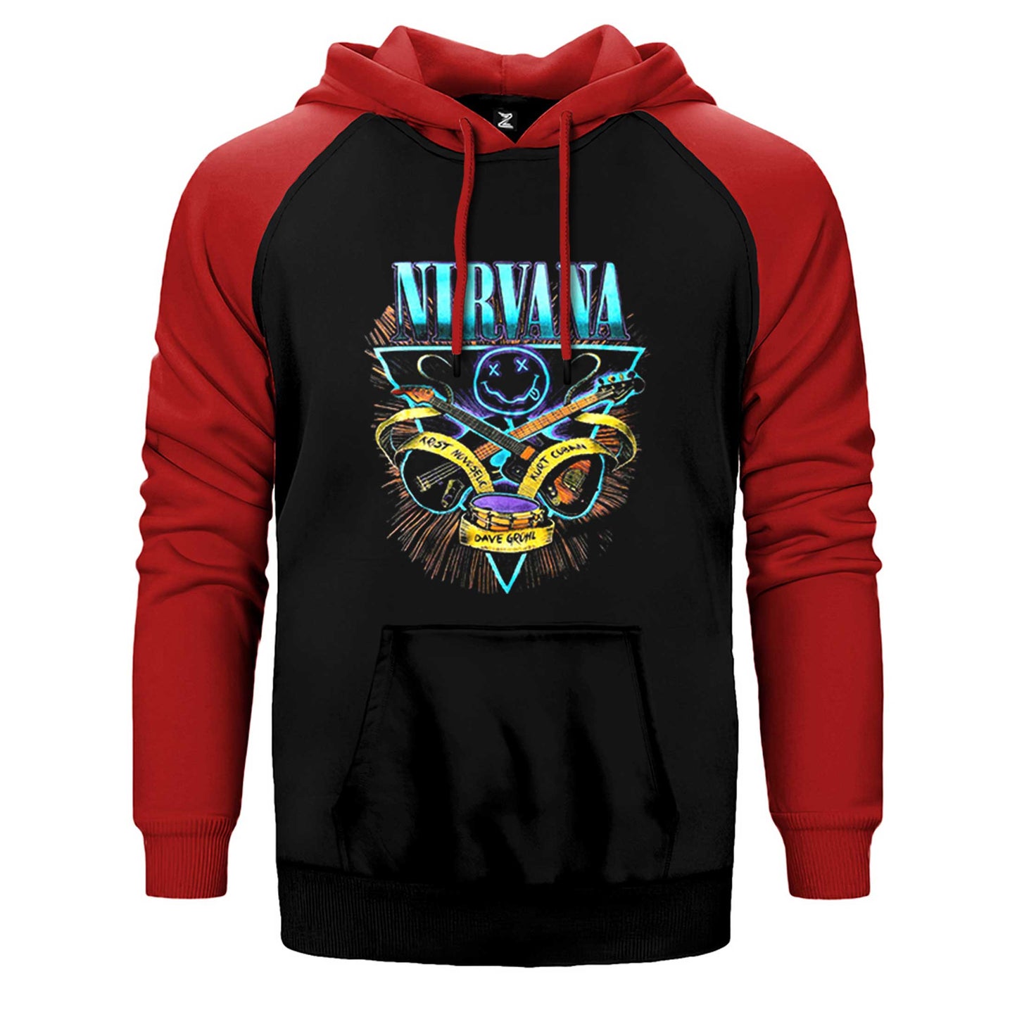 Nirvana Poster Çift Renk Reglan Kol Sweatshirt / Hoodie