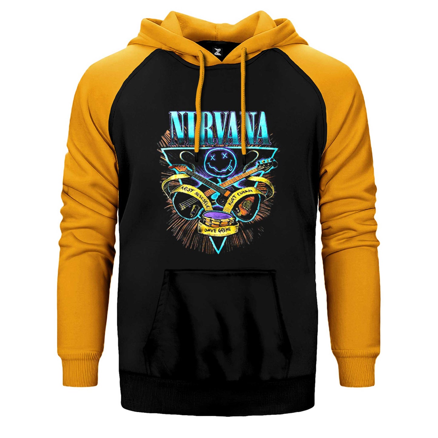 Nirvana Poster Çift Renk Reglan Kol Sweatshirt / Hoodie