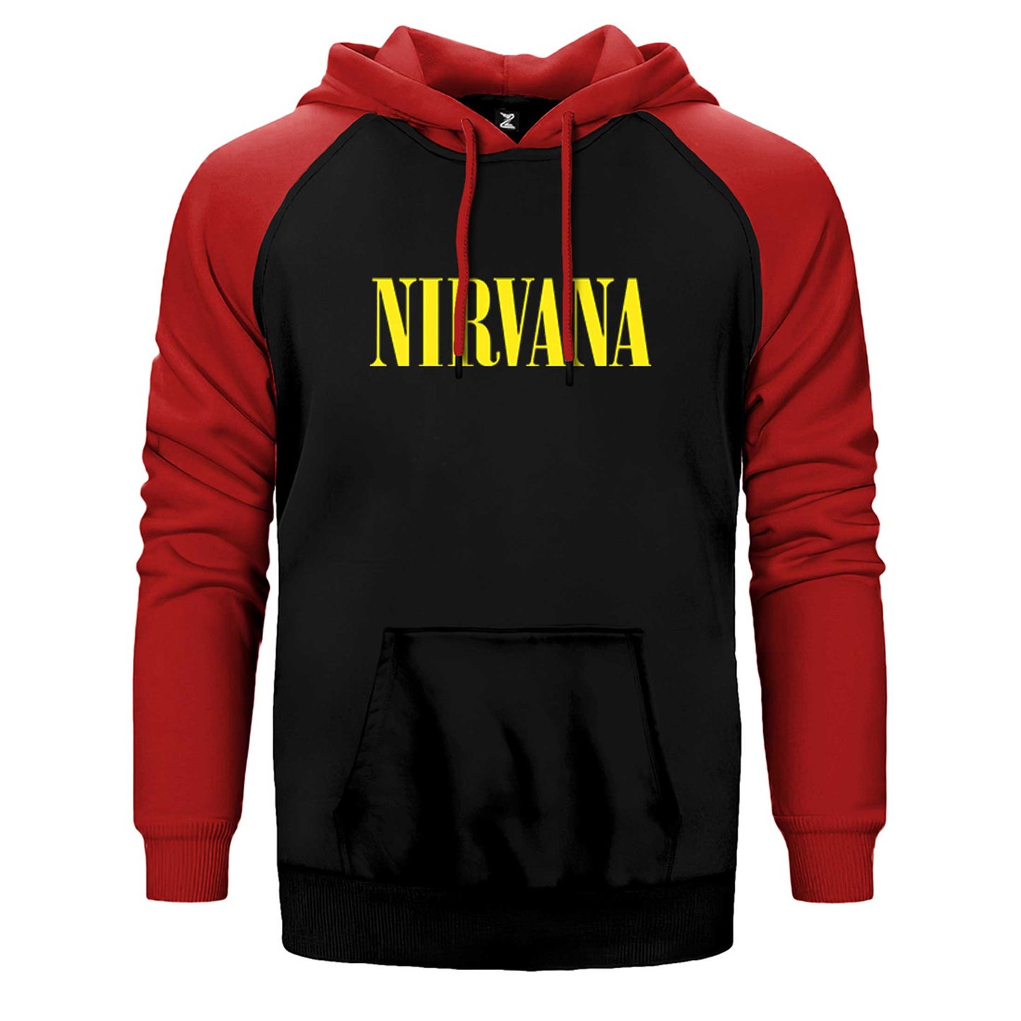 Nirvana Yazı Sarı Çift Renk Reglan Kol Sweatshirt / Hoodie