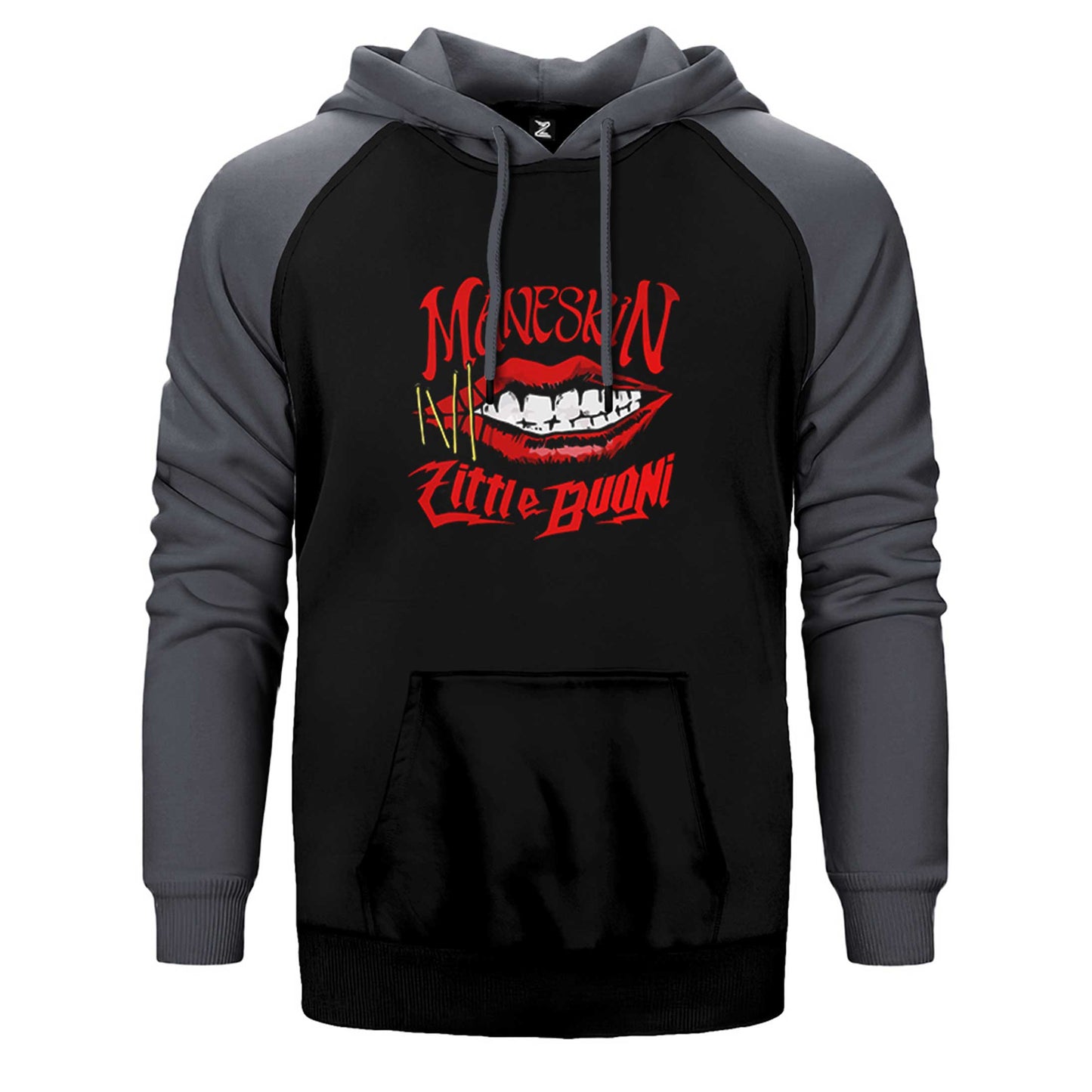 Maneskin Zitti E Buoni Çift Renk Reglan Kol Sweatshirt / Hoodie
