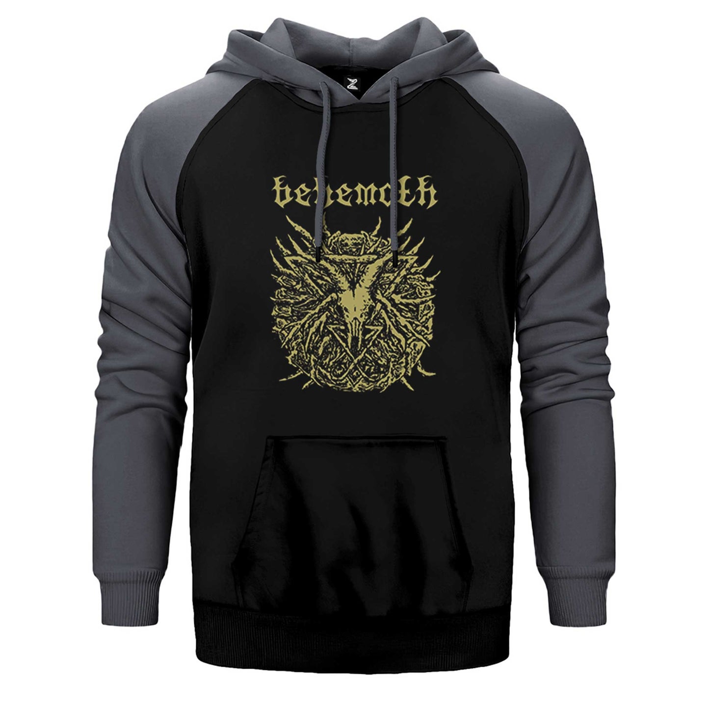 Behemoth Goat Pentagram Çift Renk Reglan Kol Sweatshirt / Hoodie