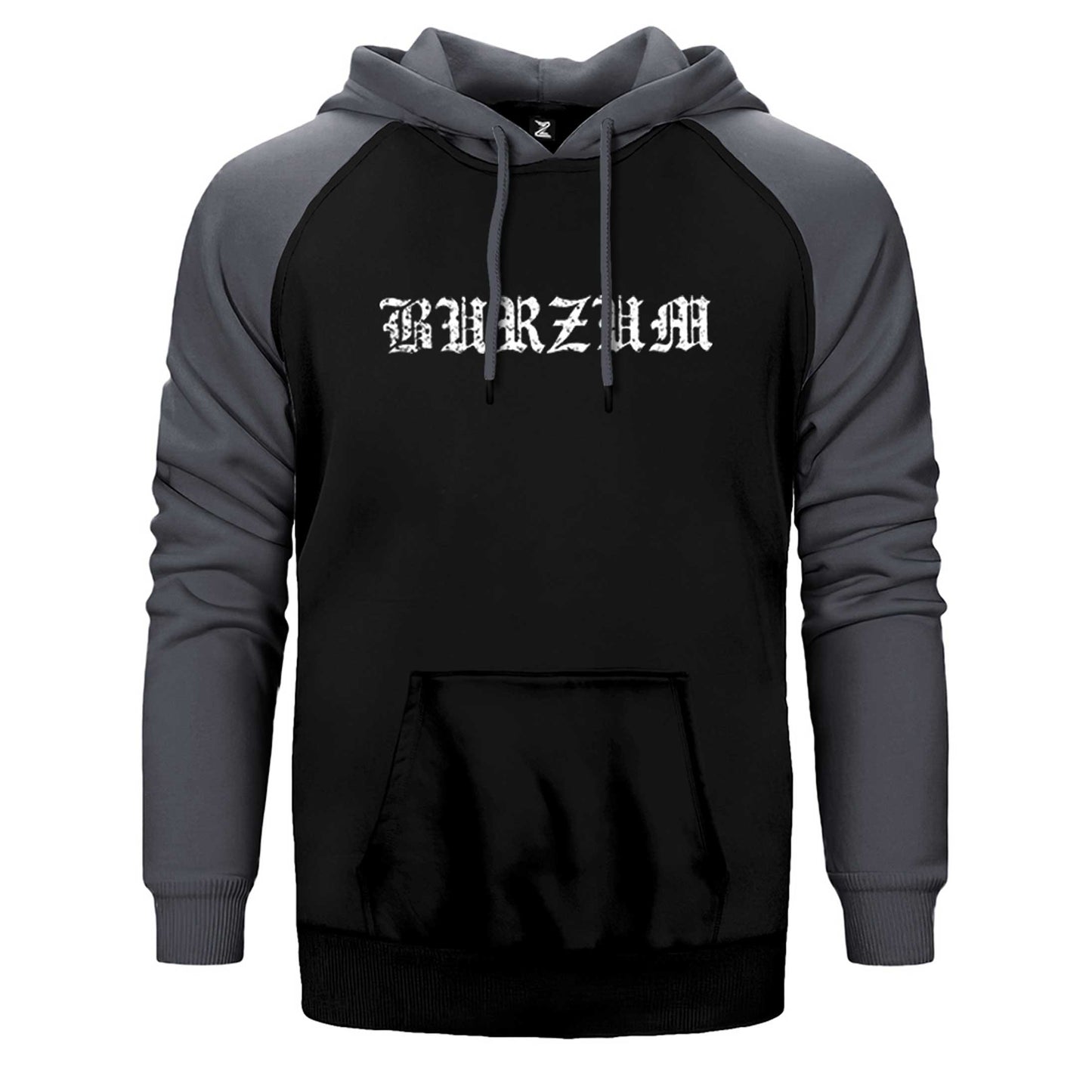 Burzum Logo Yazı Çift Renk Reglan Kol Sweatshirt / Hoodie