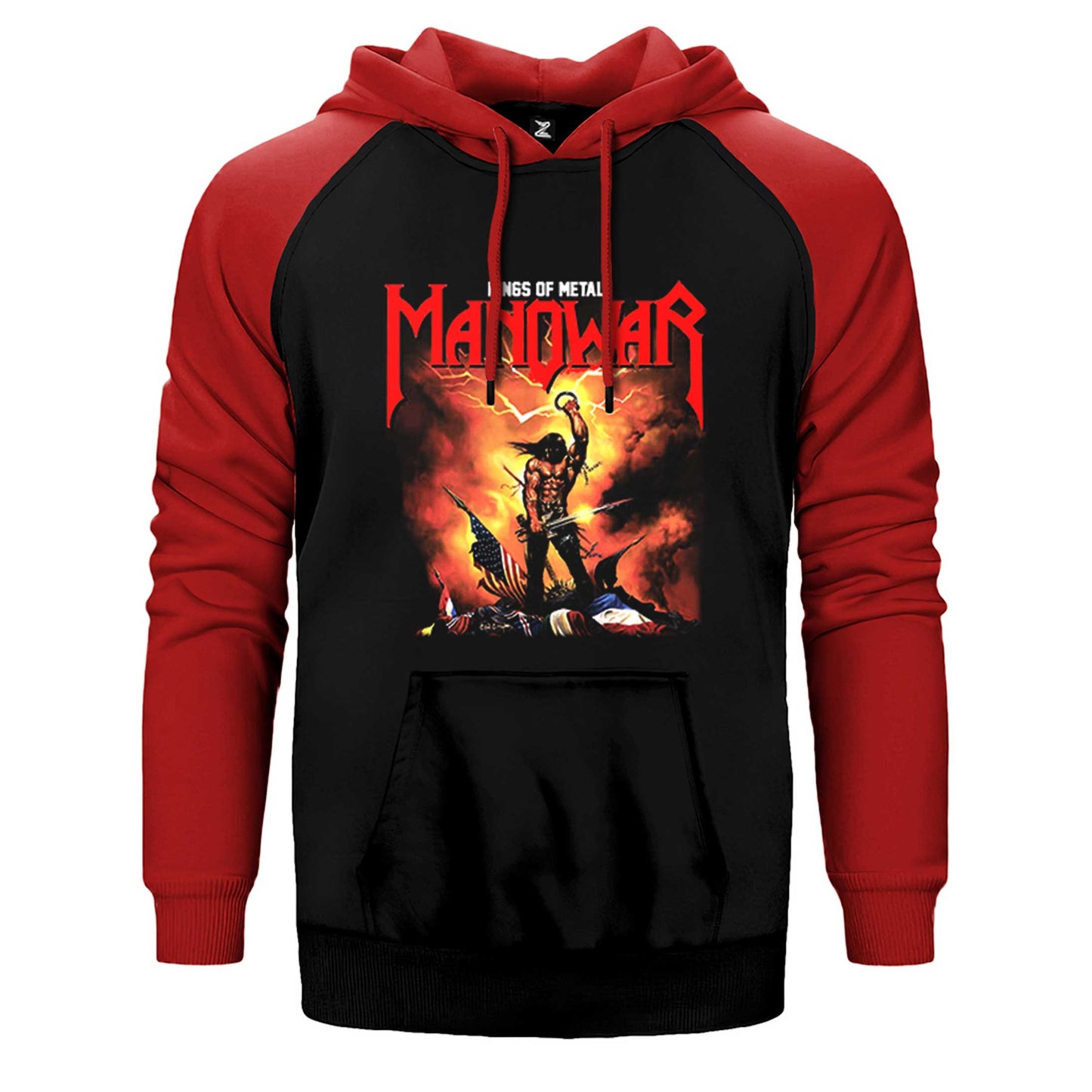 Manowar Kings of Metal Çift Renk Reglan Kol Sweatshirt / Hoodie