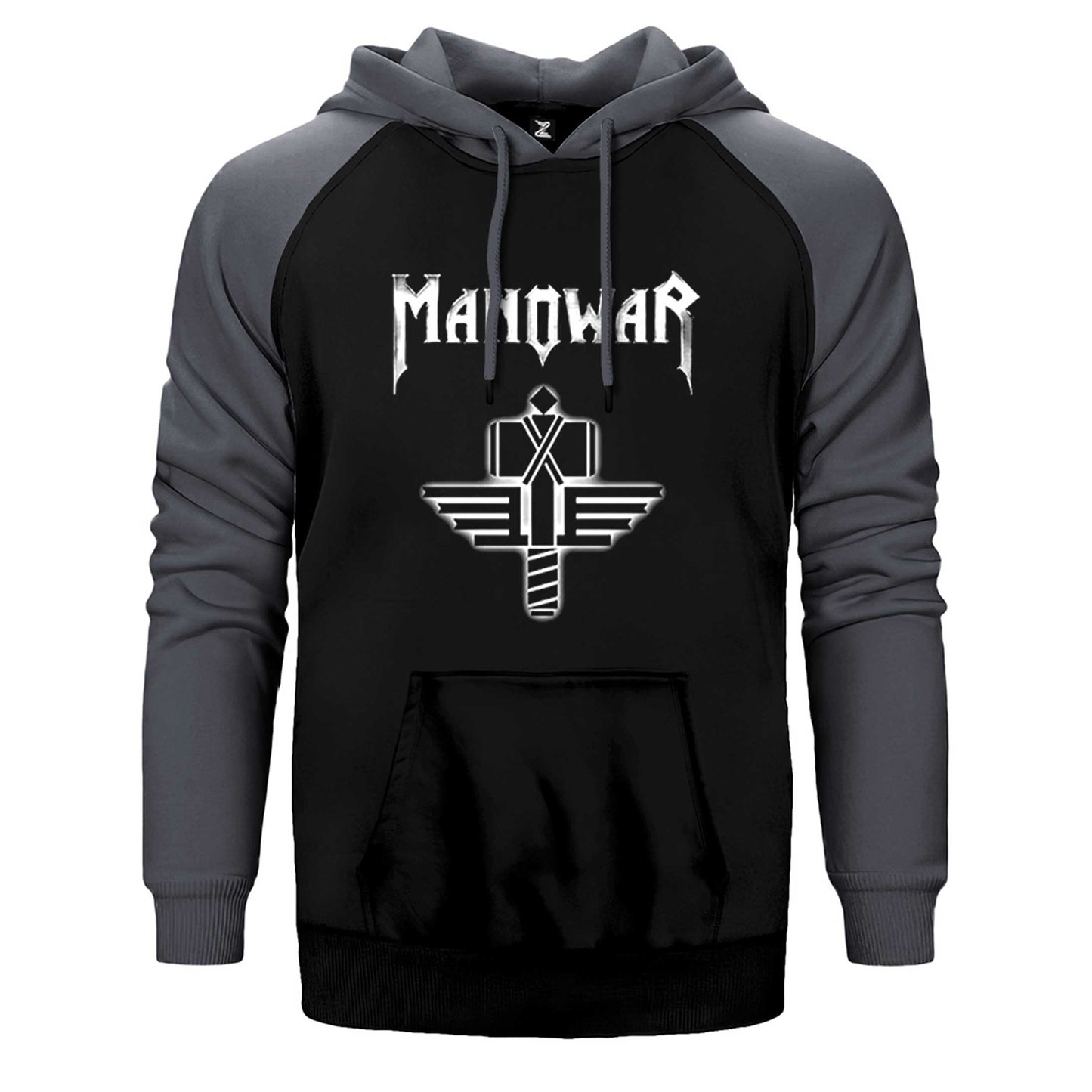 Manowar Sign of the Hammer Neon Çift Renk Reglan Kol Sweatshirt / Hoodie