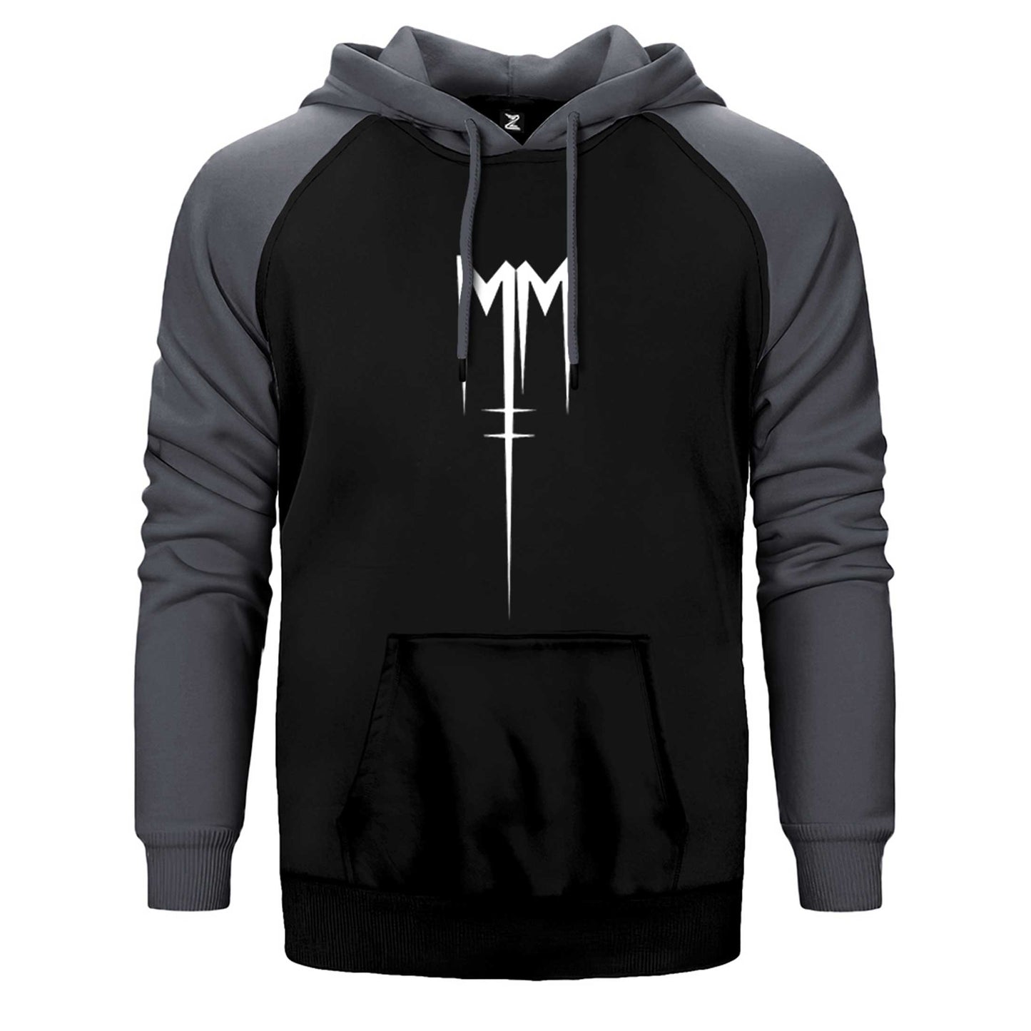 Marilyn Manson Born Villain Logo Çift Renk Reglan Kol Sweatshirt / Hoodie