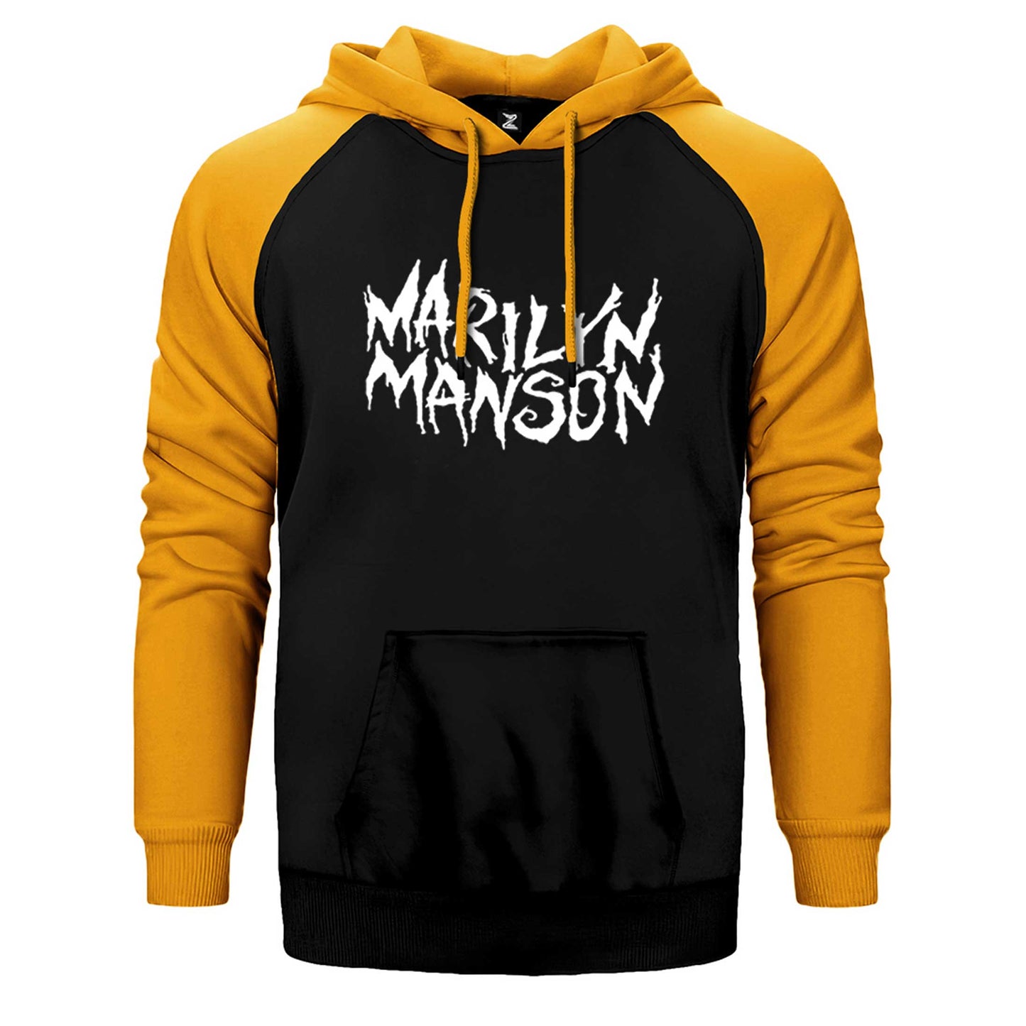 Marilyn Manson Iconic Text Çift Renk Reglan Kol Sweatshirt / Hoodie