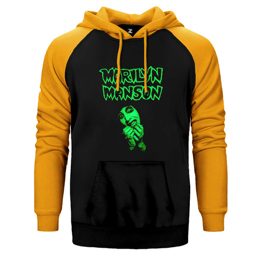 Marilyn Manson Smells Like Children Çift Renk Reglan Kol Sweatshirt / Hoodie