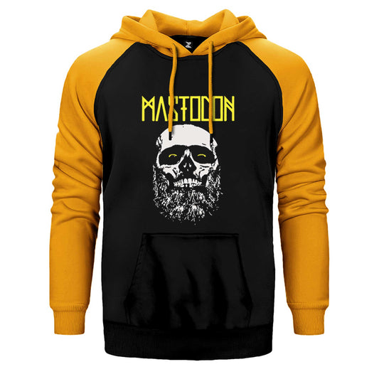 Mastodon Skull Çift Renk Reglan Kol Sweatshirt / Hoodie