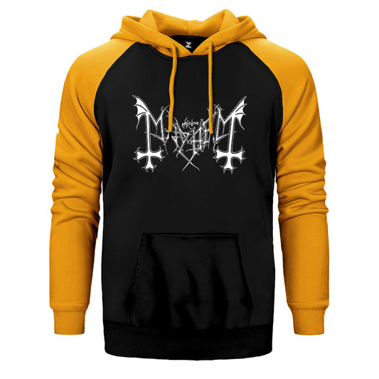 Mayhem Logo Çift Renk Reglan Kol Sweatshirt / Hoodie