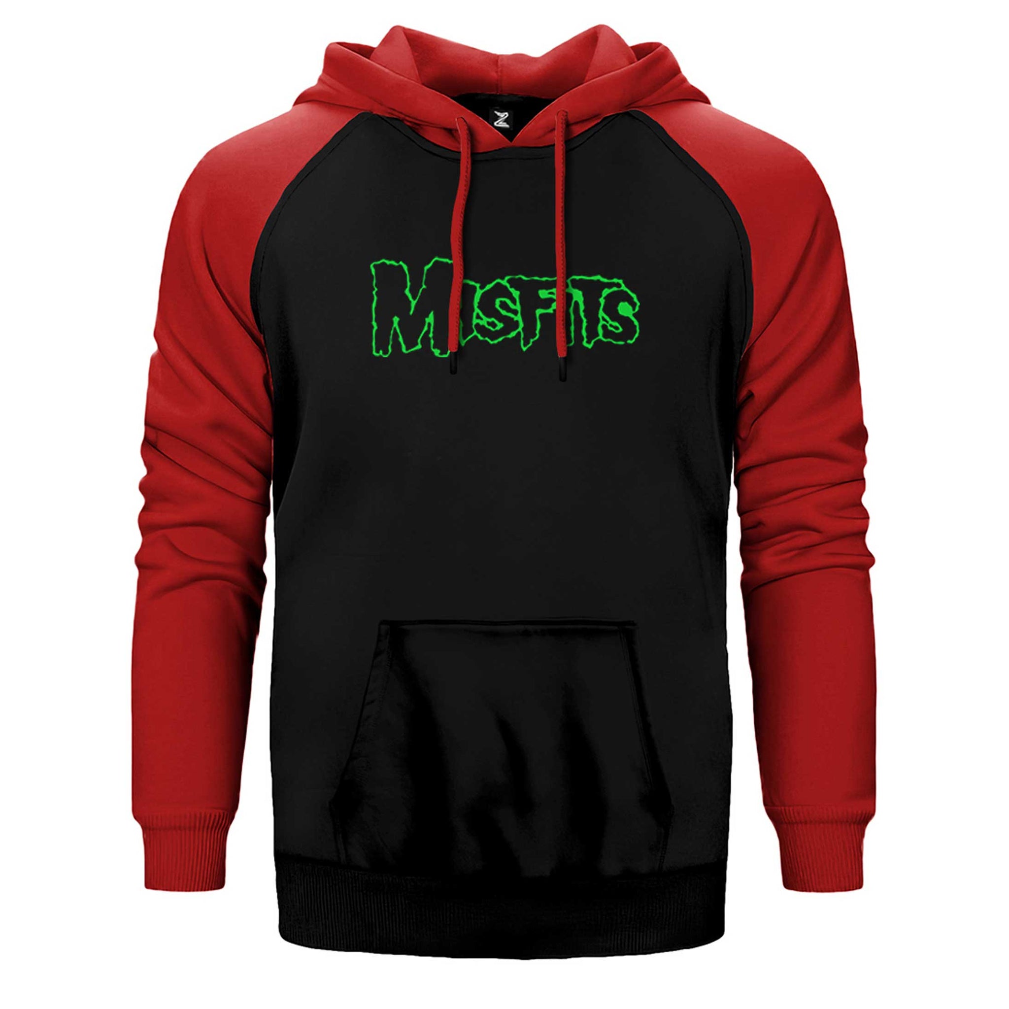 Misfits Logo Green Çift Renk Reglan Kol Sweatshirt / Hoodie