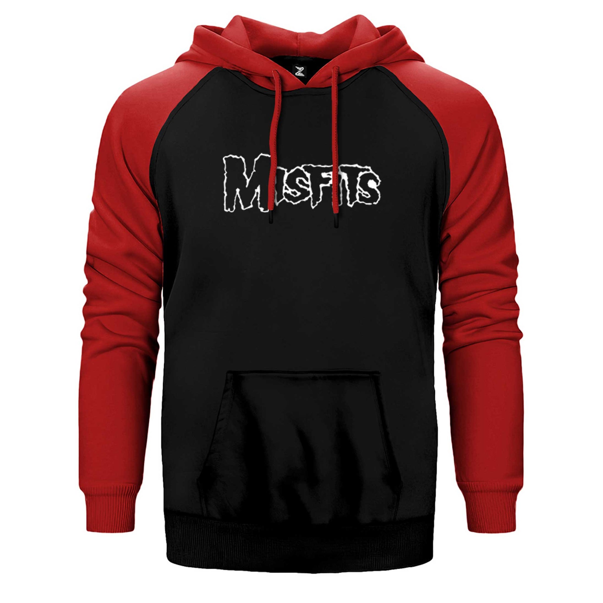 Misfits Logo Çift Renk Reglan Kol Sweatshirt / Hoodie