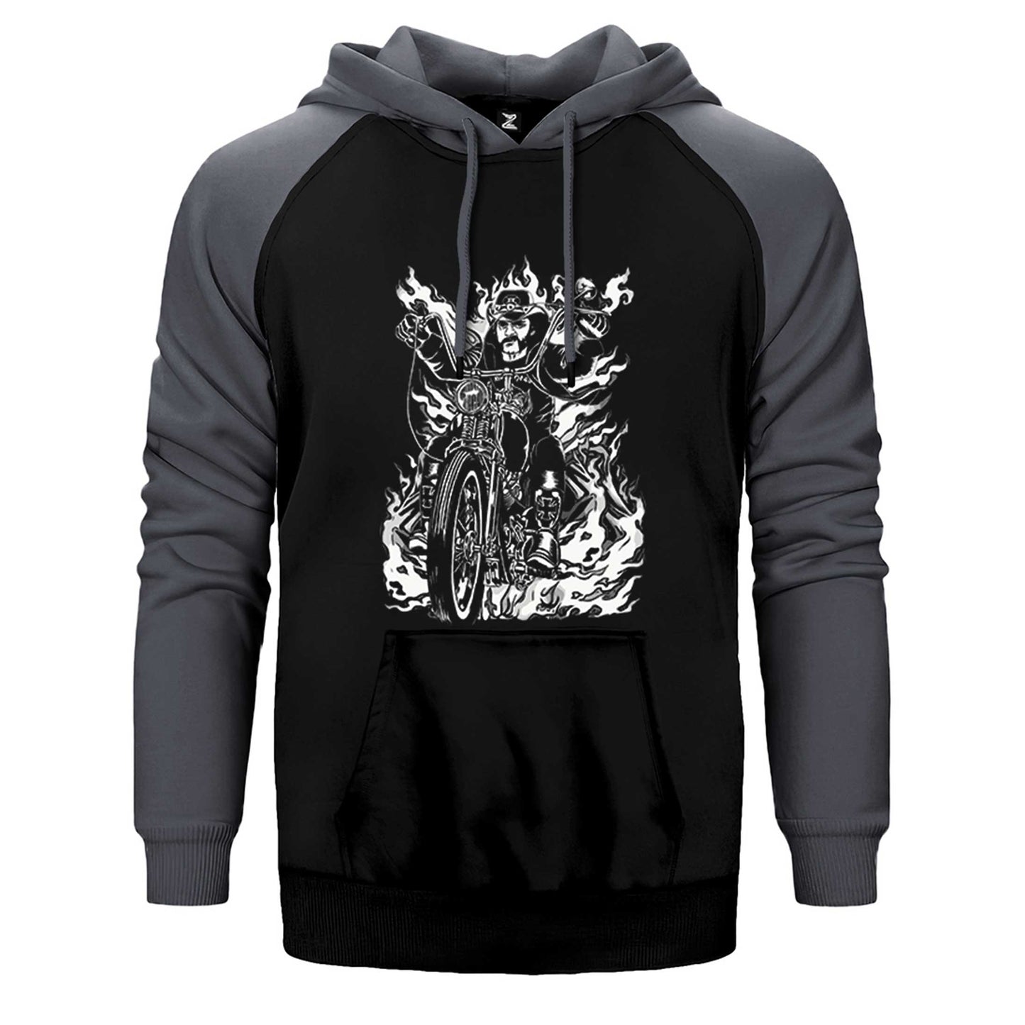 Motörhead Lemmy Kilmister Motorbike Fire Çift Renk Reglan Kol Sweatshirt / Hoodie