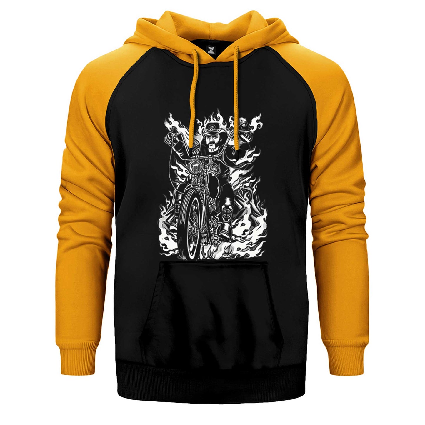 Motörhead Lemmy Kilmister Motorbike Fire Çift Renk Reglan Kol Sweatshirt / Hoodie