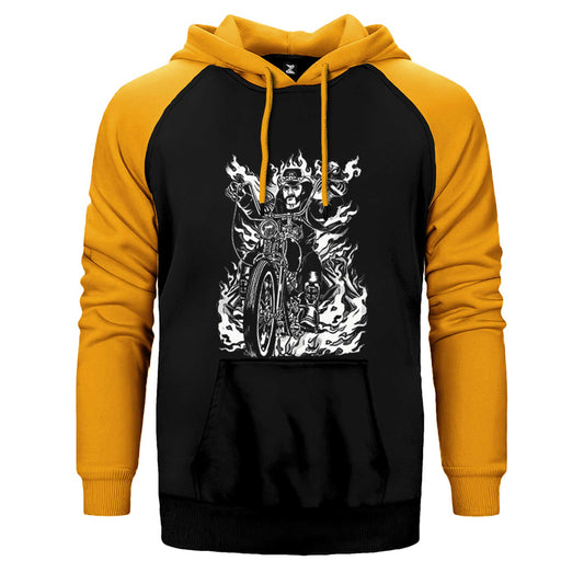 Motörhead Lemmy Kilmister Motorbike Fire Çift Renk Reglan Kol Sweatshirt / Hoodie