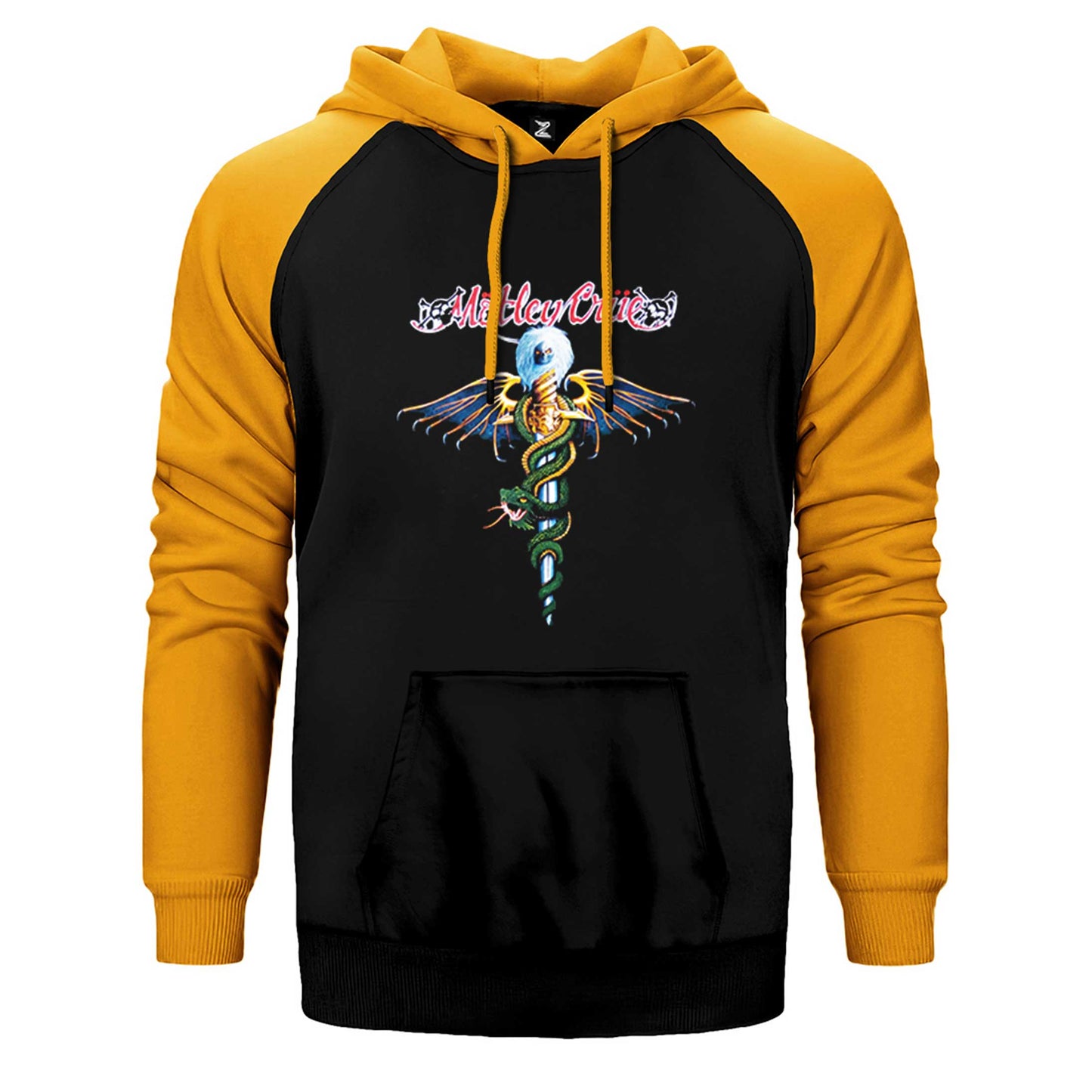 Mötley Crüe Dr. Feelgood Çift Renk Reglan Kol Sweatshirt / Hoodie