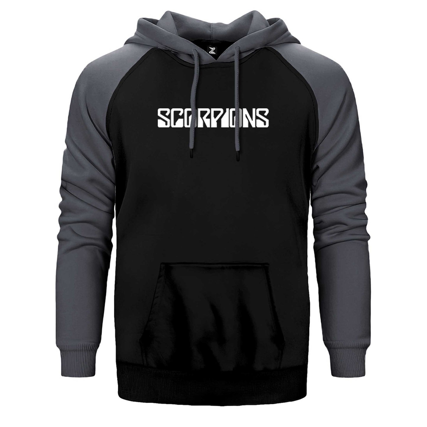 Scorpions Logo Yazı Çift Renk Reglan Kol Sweatshirt / Hoodie