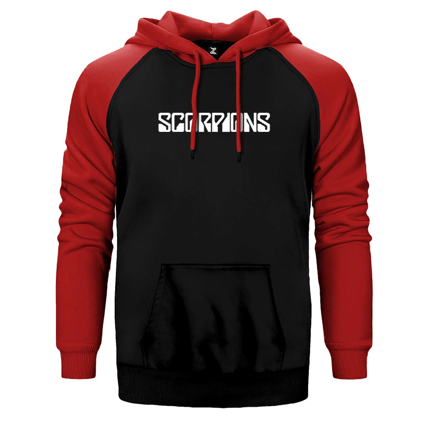 Scorpions Logo Yazı Çift Renk Reglan Kol Sweatshirt / Hoodie