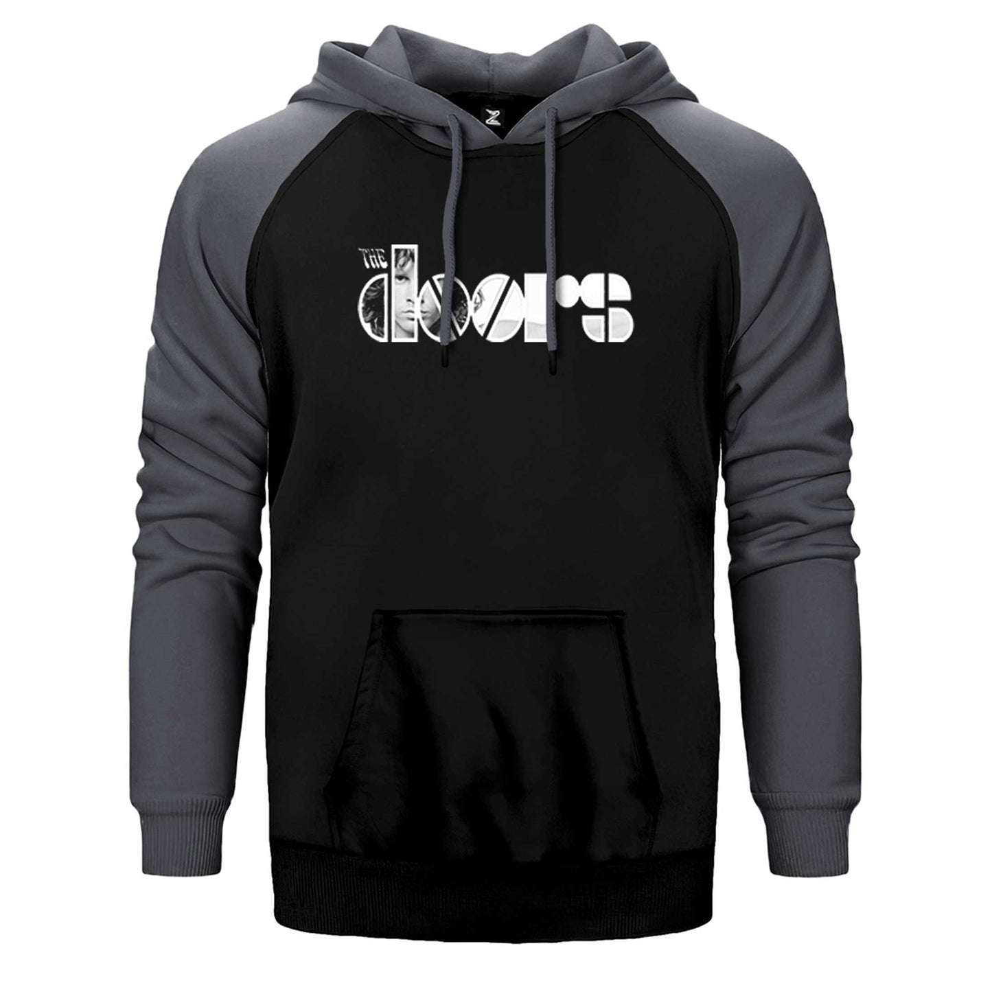 The Doors Logo Çift Renk Reglan Kol Sweatshirt / Hoodie