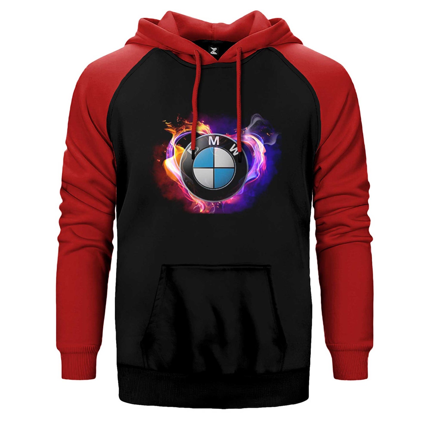 BMW Heart Colorful Logo Çift Renk Reglan Kol Sweatshirt / Hoodie