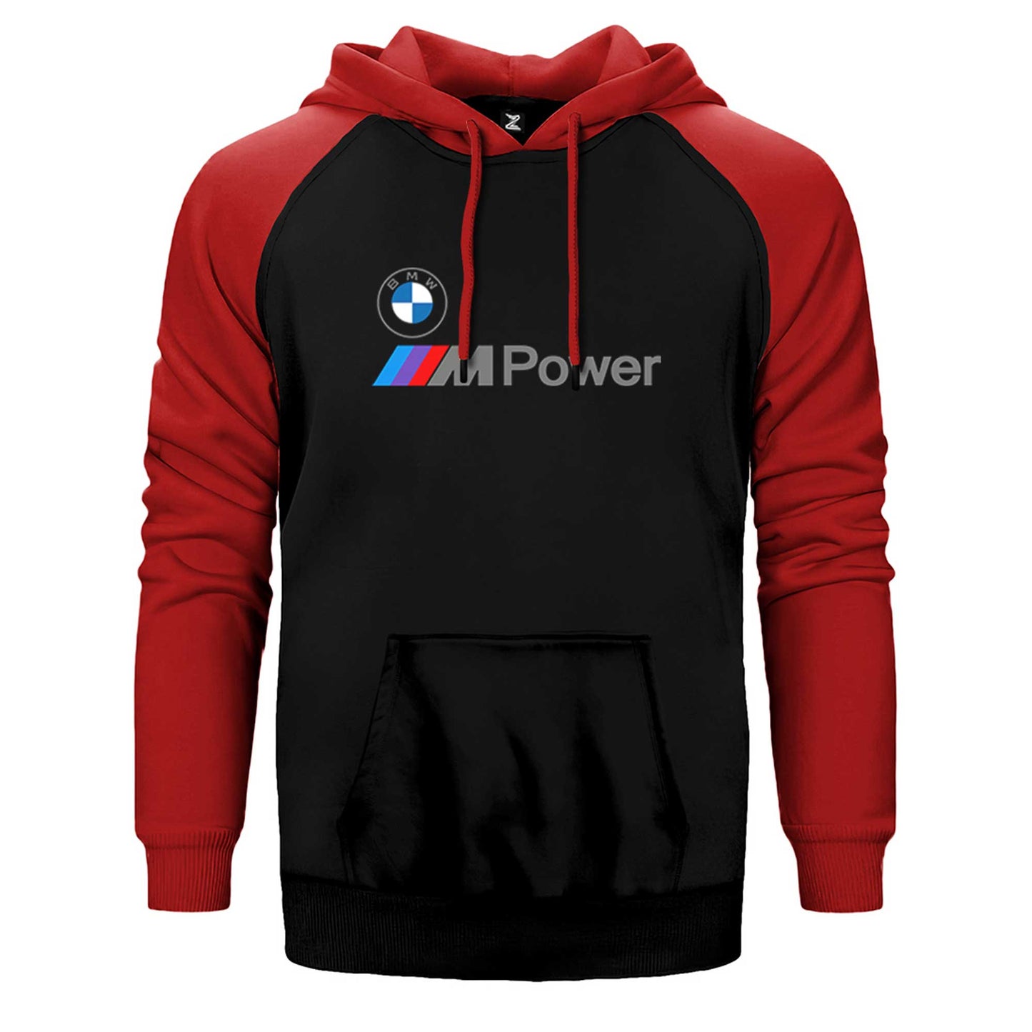 BMW Logo M Power Yazı Çift Renk Reglan Kol Sweatshirt / Hoodie