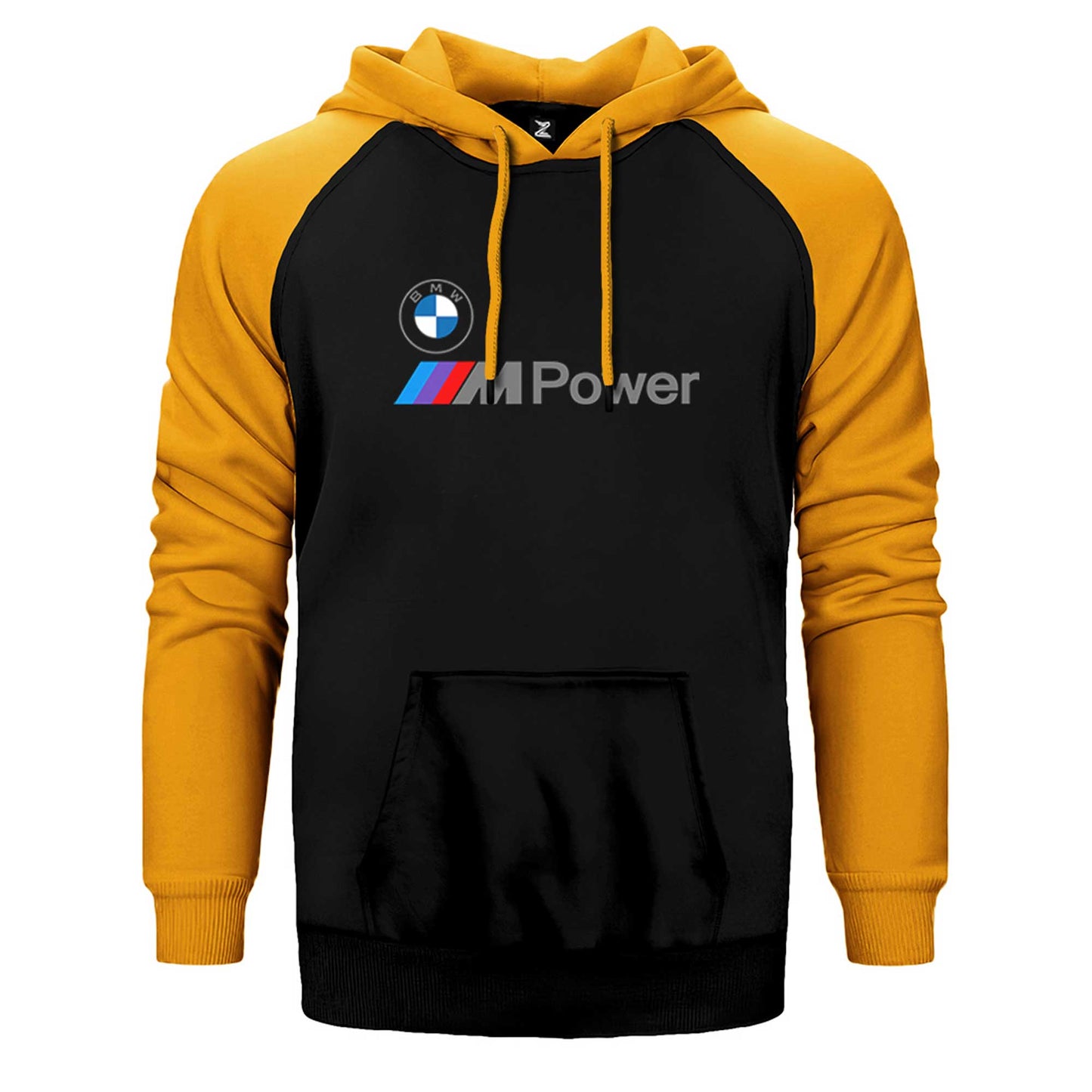 BMW Logo M Power Yazı Çift Renk Reglan Kol Sweatshirt / Hoodie