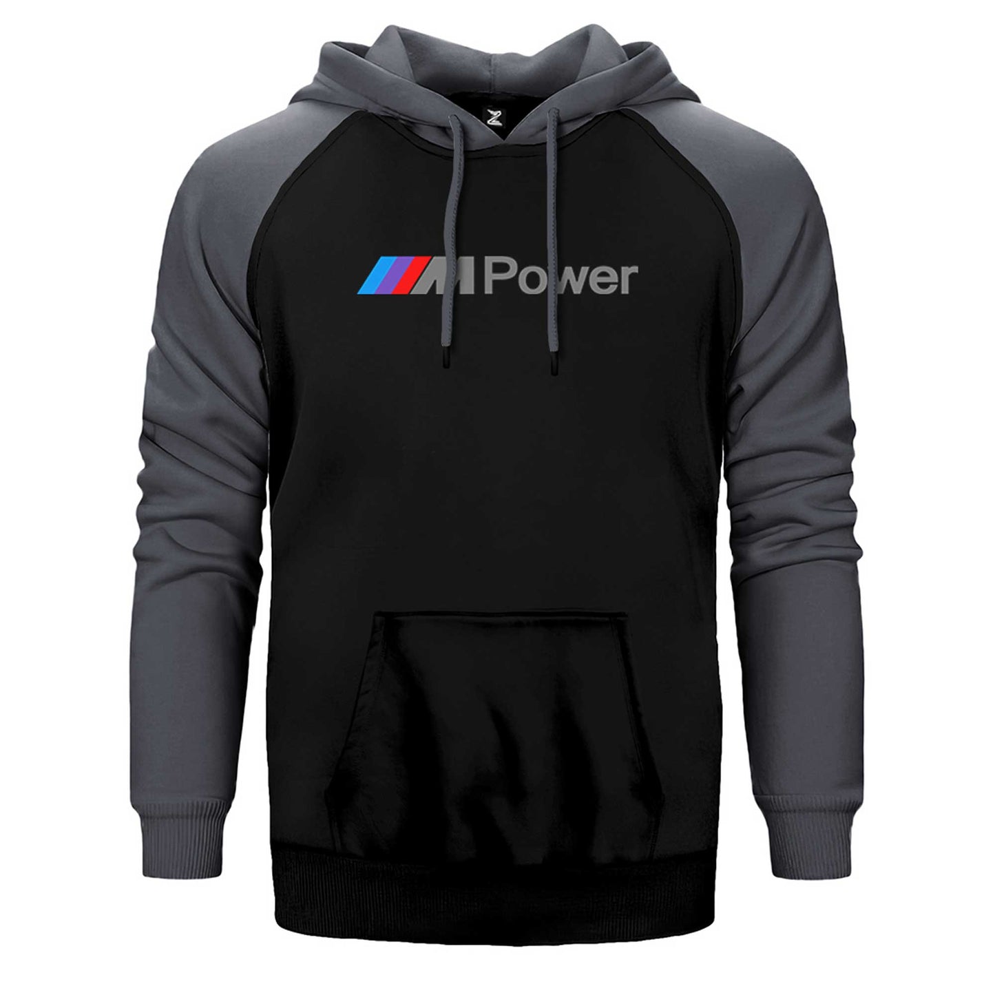 BMW M Power Text Çift Renk Reglan Kol Sweatshirt / Hoodie