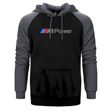 BMW M Power Text Çift Renk Reglan Kol Sweatshirt / Hoodie