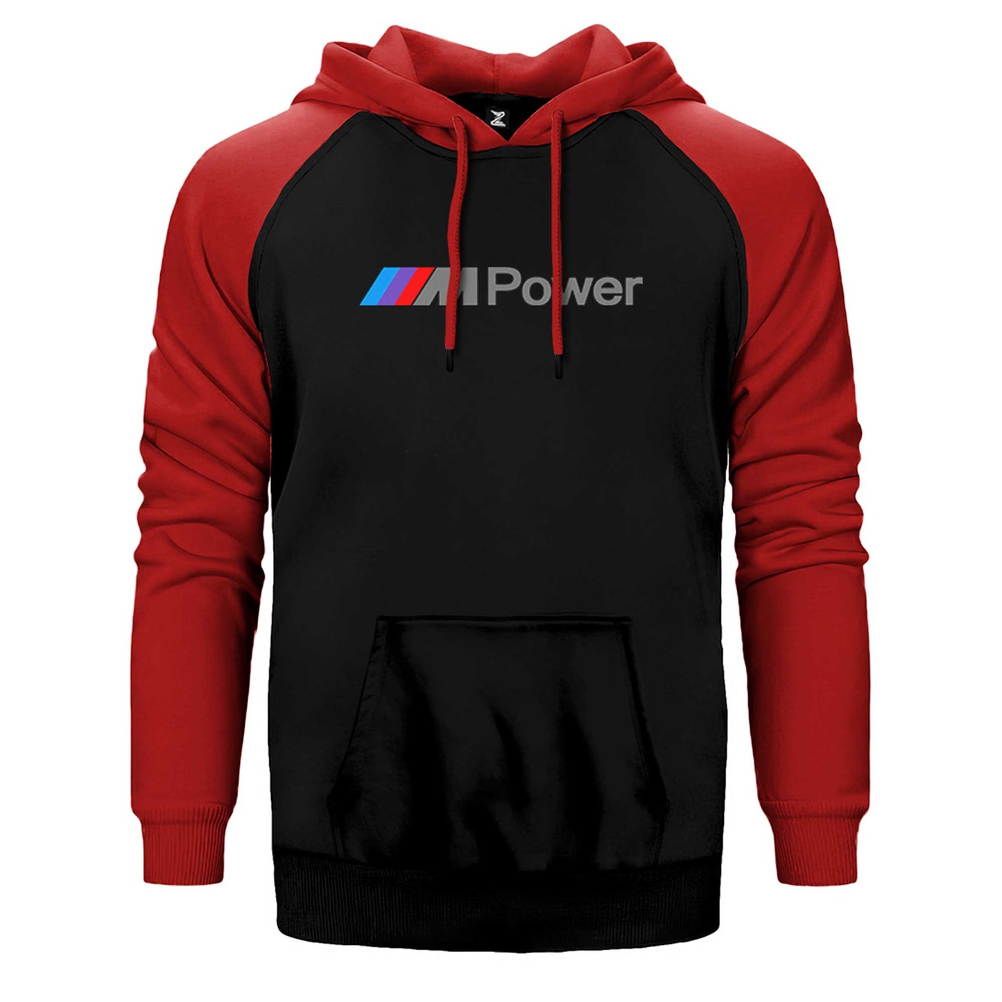 BMW M Power Text Çift Renk Reglan Kol Sweatshirt / Hoodie