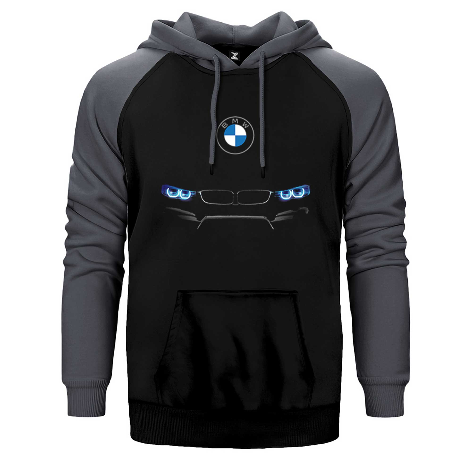 BMW M4 Series Logo Çift Renk Reglan Kol Sweatshirt / Hoodie