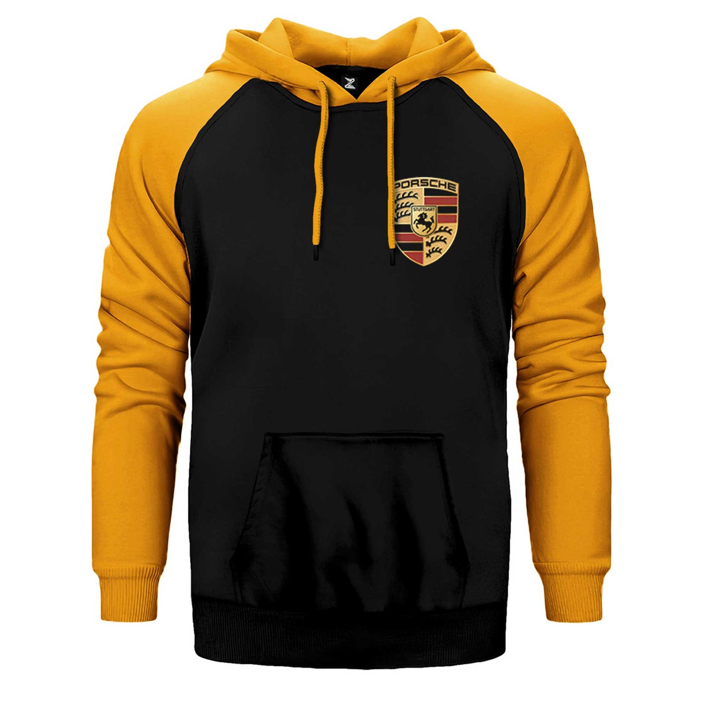 Porsche Logo Çift Renk Reglan Kol Sweatshirt / Hoodie