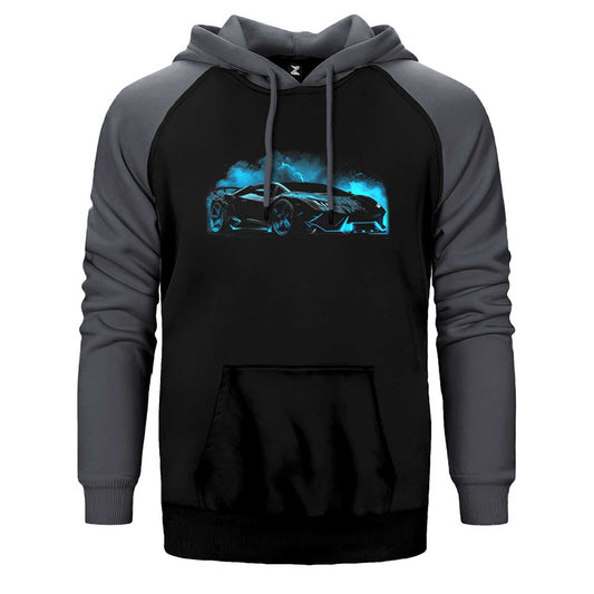 Lamborghini Black Neon Çift Renk Reglan Kol Sweatshirt / Hoodie