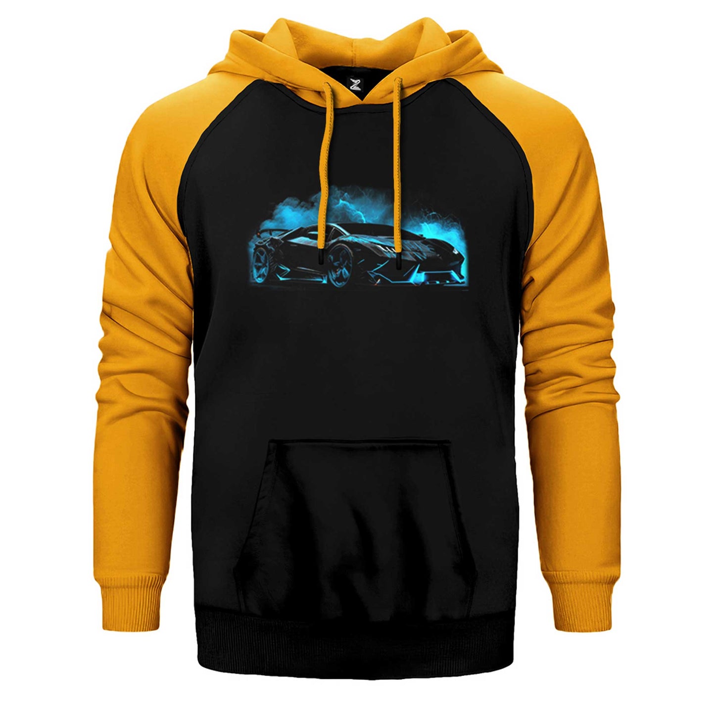 Lamborghini Black Neon Çift Renk Reglan Kol Sweatshirt / Hoodie