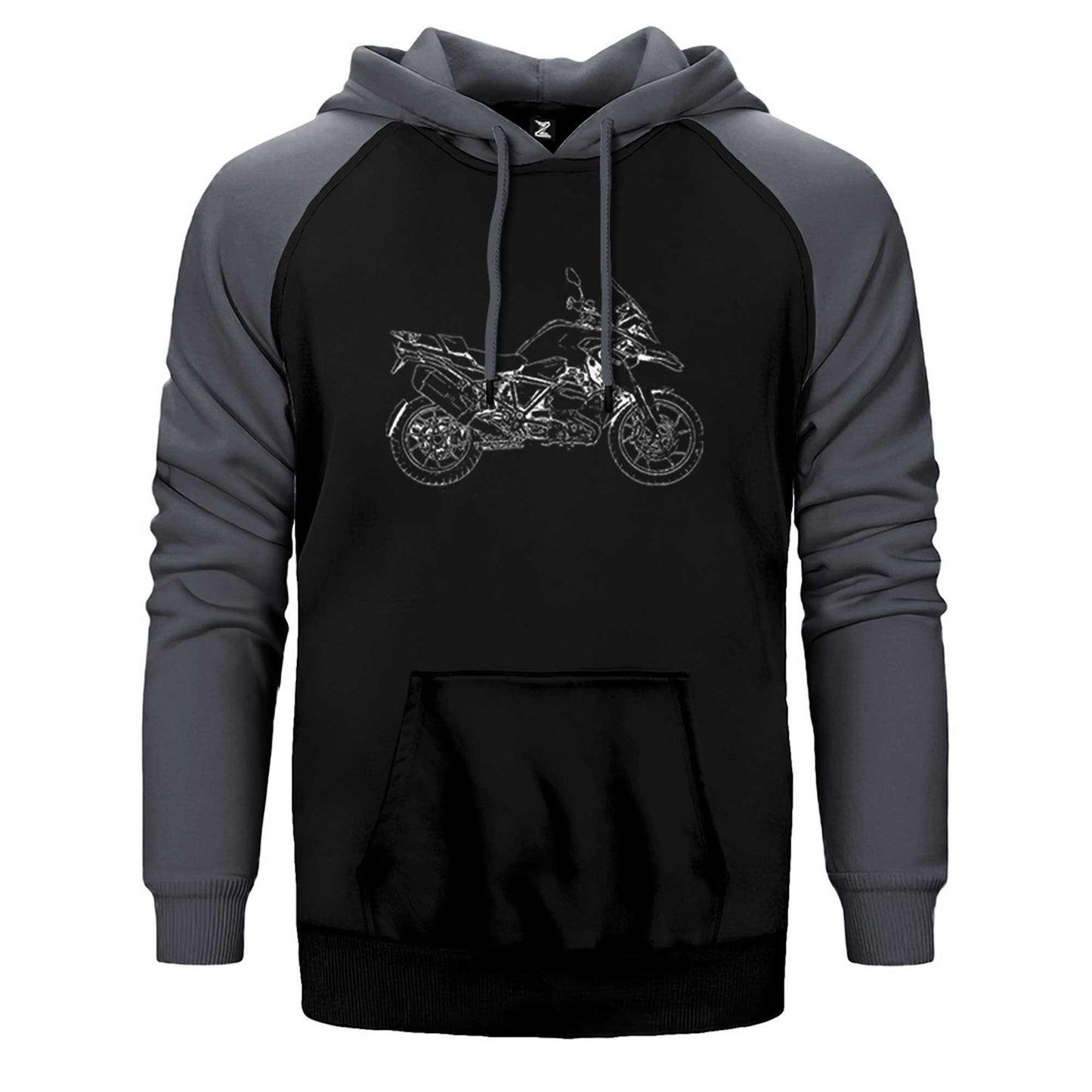 BMW GS 1200 Portre Çift Renk Reglan Kol Sweatshirt / Hoodie