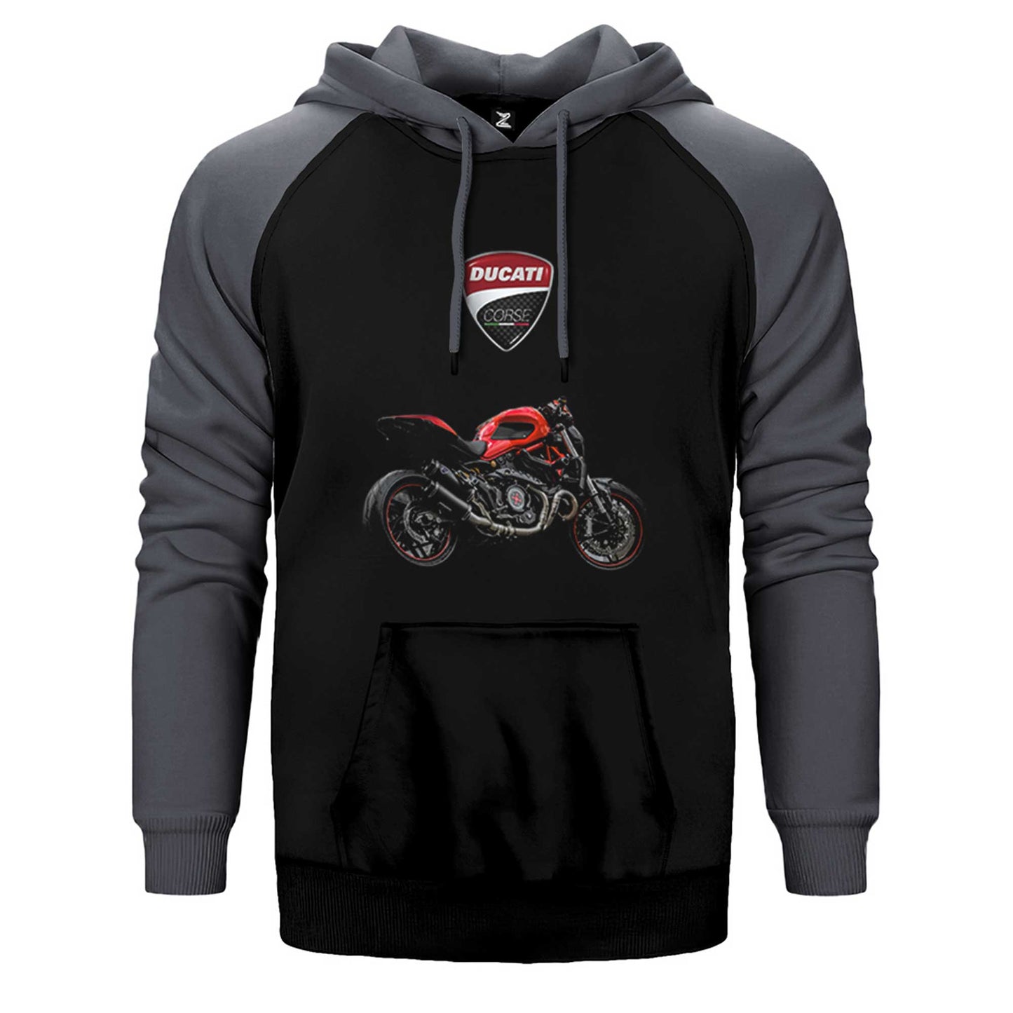 Ducati Monster Çift Renk Reglan Kol Sweatshirt / Hoodie