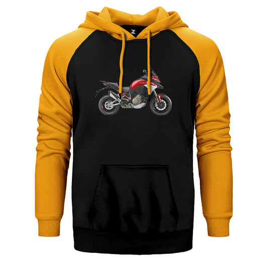 Ducati Multistrada V4 Red-MY21 Çift Renk Reglan Kol Sweatshirt / Hoodie