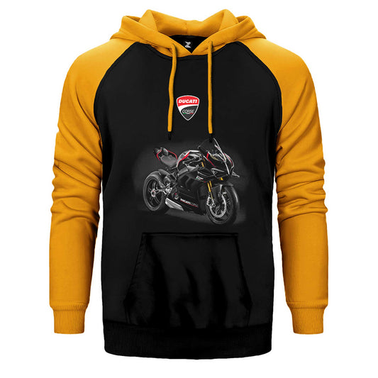 Ducati Panigale V4 SP2.jpg Çift Renk Reglan Kol Sweatshirt / Hoodie