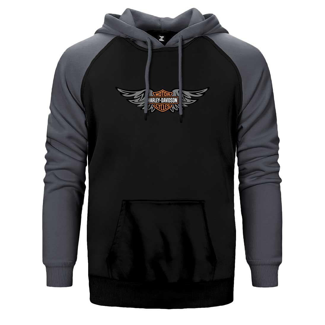 Harley Davidson Wings Çift Renk Reglan Kol Sweatshirt / Hoodie